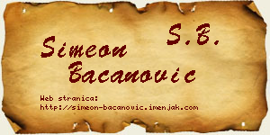 Simeon Bacanović vizit kartica